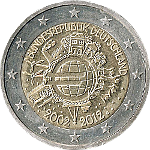 2 Euro 4 2012 10 Jahre Euro-Bargeld